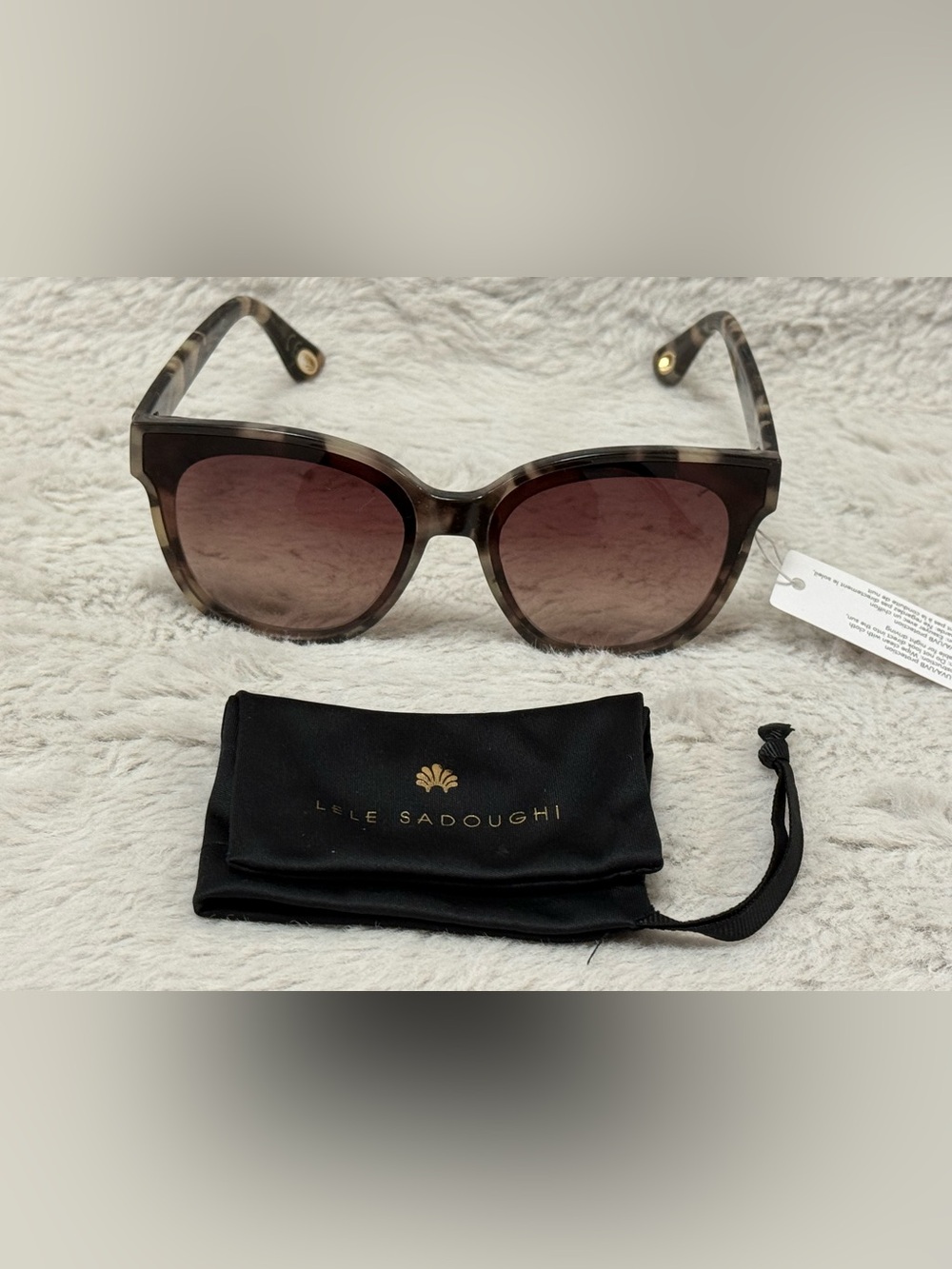 Lele Sadoughi Tortoise Frame with Gradient Brown Lenses Sunglasses